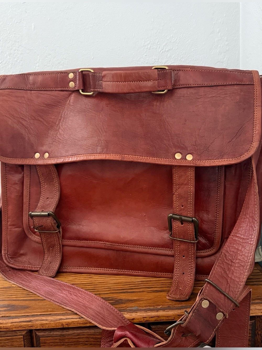 Vintage Leather Messenger Bag